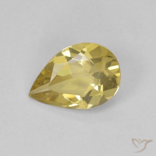 0.99ct Натуральный Светло-золотисто-желтый Берилл, Форма груши, Чистота VVS