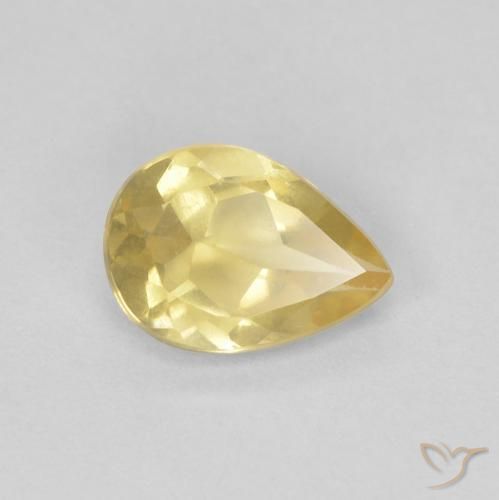 0.97ct Натуральный Светлое золото Берилл, Форма груши, Чистота VVS