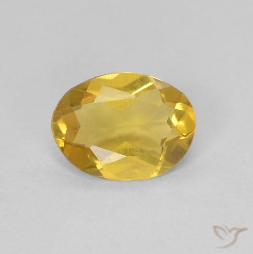 0.94ct Натуральный Темно-желтый Берилл, Овал, Чистота VVS