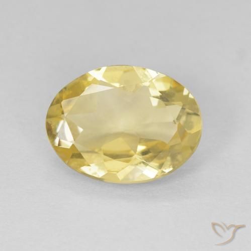 1.40ct Натуральный Светло-желтый Берилл, Овал, Чистота VVS