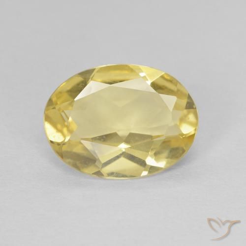 1.42ct Натуральный Светло-желтый Берилл, Овал, Чистота VVS