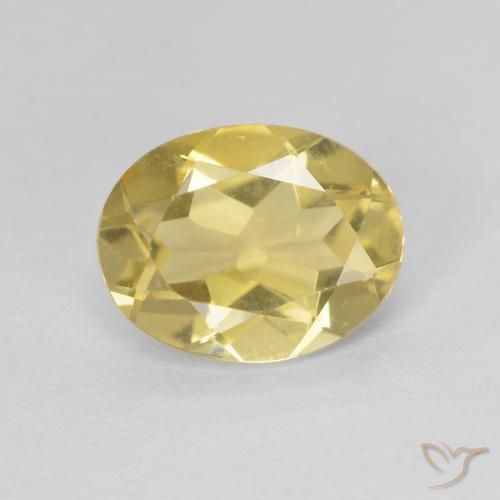 1.60ct Натуральный Светло-золотисто-желтый Берилл, Овал, Чистота VVS