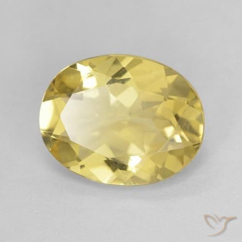 2.08ct Натуральный Светло-землисто-желтый Берилл, Овал, Чистота VVS