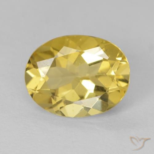 2.22ct Натуральный Светло-желтый Берилл, Овал, Чистота VVS