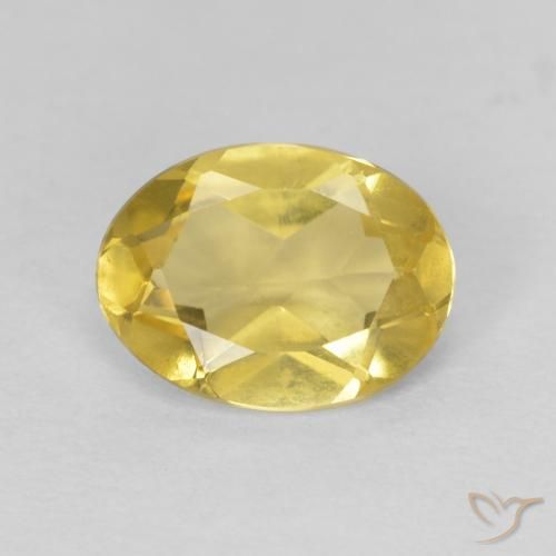 0.97ct Натуральный Светло-желтый Берилл, Овал, Чистота VVS