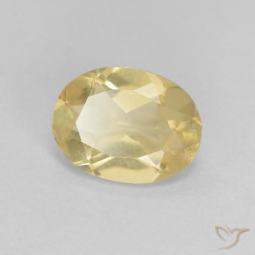 1.10ct Натуральный Очень светлый дижонский желтый Берилл, Овал, VVS-VS