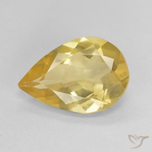 1.39ct Натуральный Медовый желтый Берилл, Форма груши, VVS-VS