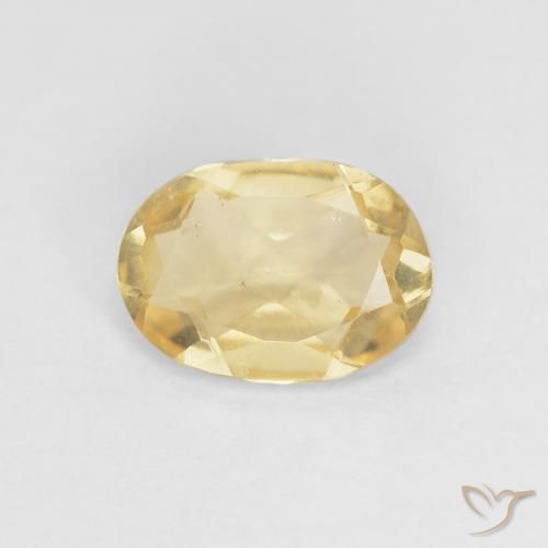 0.91ct Натуральный Светло-желтый Берилл, Овал, VVS-VS