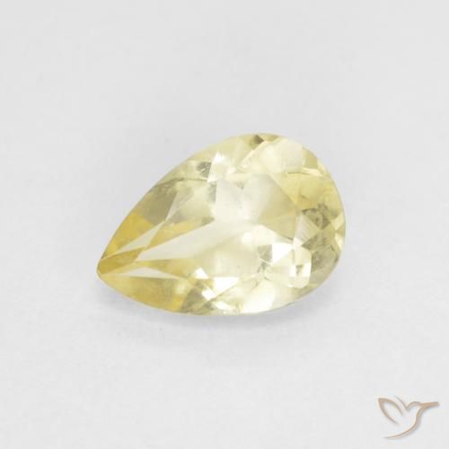 0.66ct Натуральный Светло-землисто-желтый Берилл, Форма груши, VVS-VS