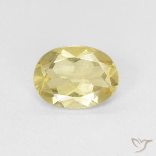 0.91ct Натуральный Светло-землисто-желтый Берилл, Овал, VVS-VS