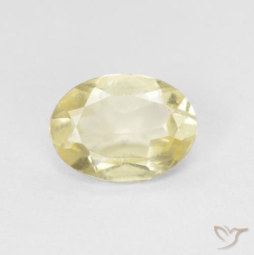 1.01ct Натуральный Светло-желтый Берилл, Овал, VVS-VS