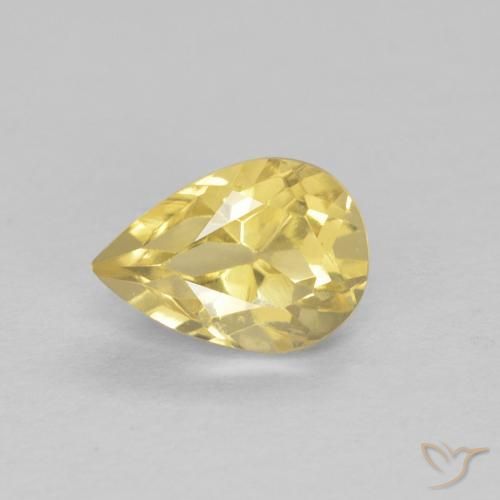 0.73ct Натуральный Светло-желтый Берилл, Форма груши, VVS-VS