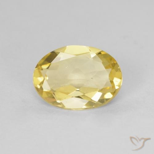 1.22ct Натуральный Светло-желтый Берилл, Овал, VVS-VS