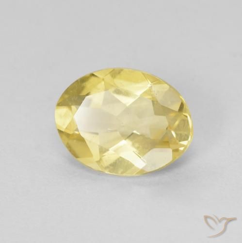 1.29ct Натуральный Светло-желтый Берилл, Овал, VVS-VS