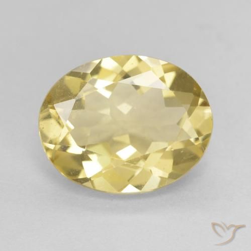 2.39ct Натуральный Светло-желтый Берилл, Овал, VVS-VS