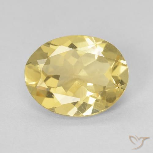 2.22ct Натуральный Светло-золотисто-желтый Берилл, Овал, VVS-VS