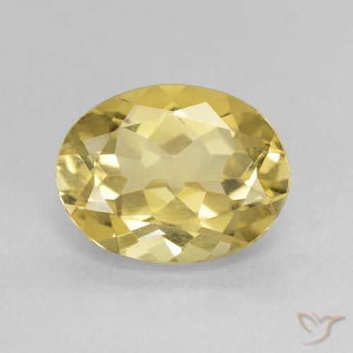 2.15ct Натуральный Светло-золотисто-желтый Берилл, Овал, VVS-VS