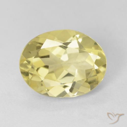 2.37ct Натуральный Очень светлый дижонский желтый Берилл, Овал, Чистота VS