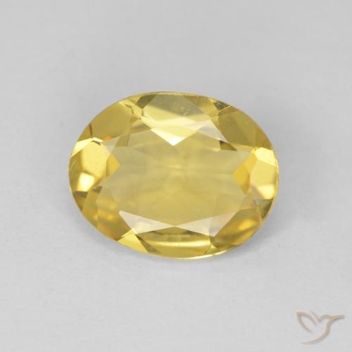 1.70ct Натуральный Светло-золотисто-желтый Берилл, Овал, Чистота VVS