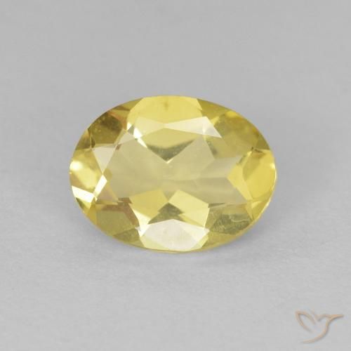 1.43ct Натуральный Светло-желтый Берилл, Овал, Чистота VVS