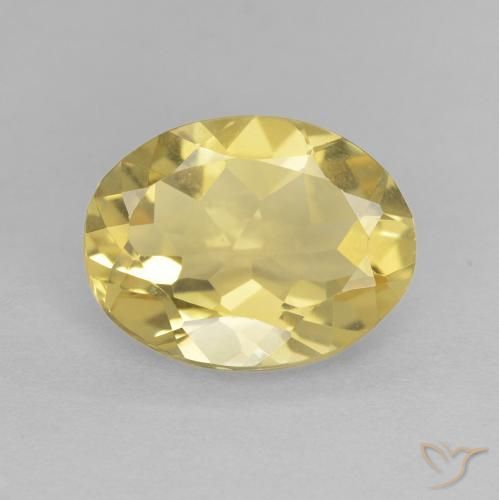 2.03ct Натуральный Светло-желтый Берилл, Овал, Чистота VVS