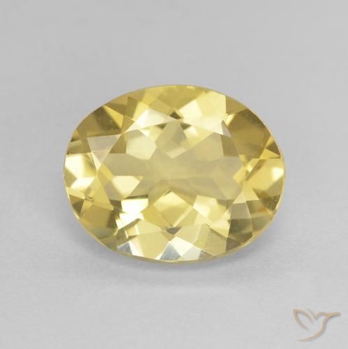 2.15ct Натуральный Светло-золотисто-желтый Берилл, Овал, Чистота VVS