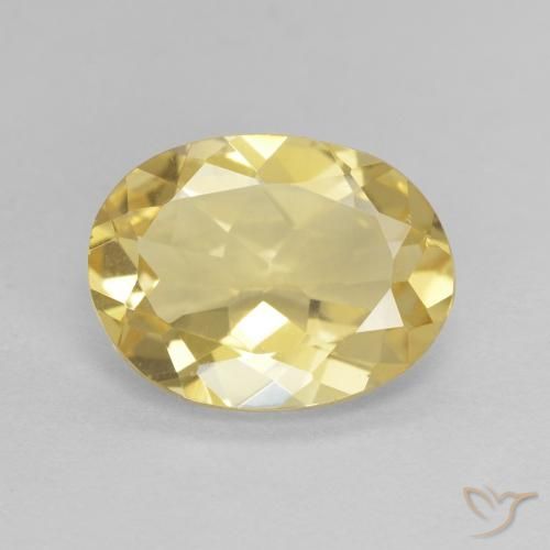 1.96ct Натуральный Светло-золотисто-желтый Берилл, Овал, Чистота VVS