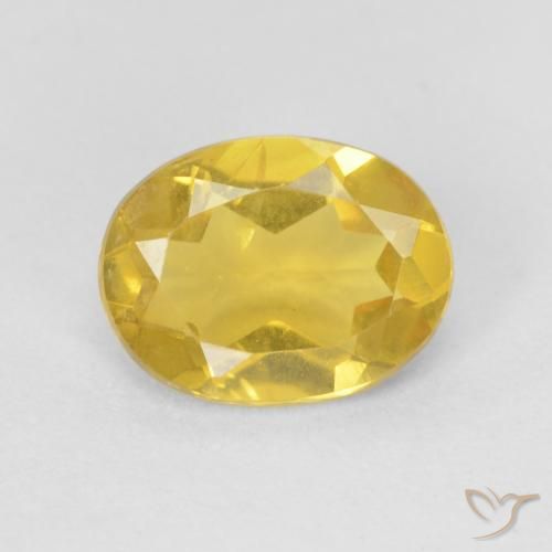 0.89ct Натуральный Светло-золотисто-желтый Берилл, Овал, Чистота VS