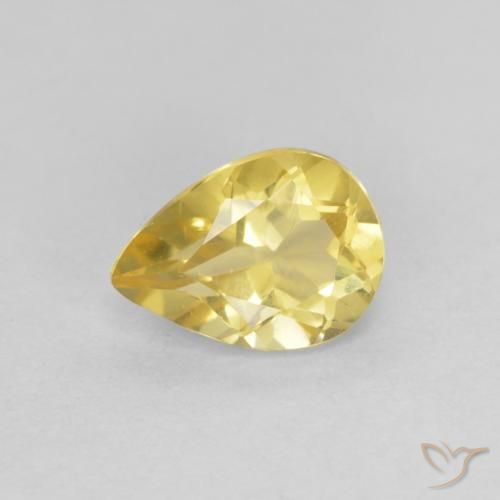 0.90ct Натуральный Светло-золотисто-желтый Берилл, Форма груши, Чистота VS