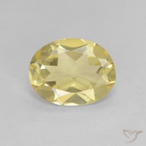1.54ct Натуральный Светло-золотисто-желтый Берилл, Овал, VVS-VS