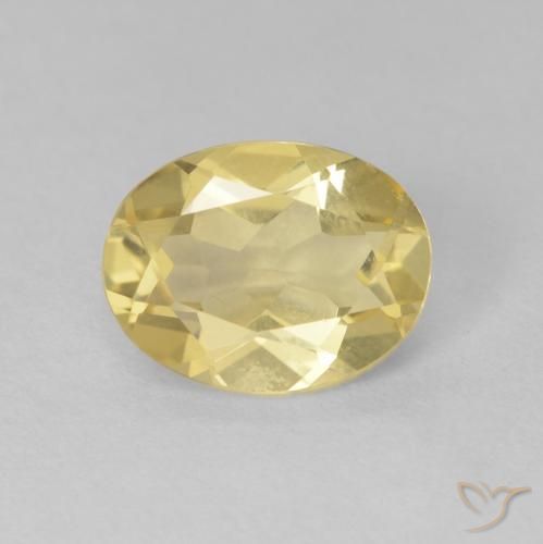 1.68ct Натуральный Светло-желтый Берилл, Овал, VVS-VS