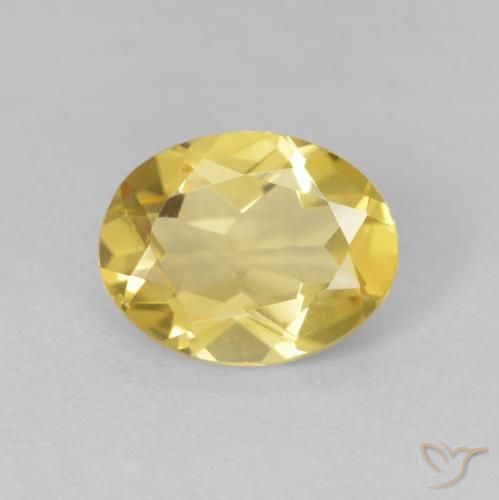 1.74ct Натуральный Светло-золотисто-желтый Берилл, Овал, VVS-VS