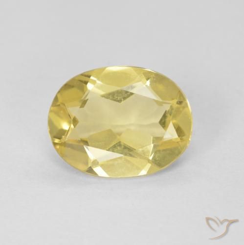 1.58ct Натуральный Светло-желтый Берилл, Овал, Чистота VVS