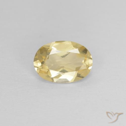 0.69ct Натуральный Светло-золотисто-желтый Берилл, Овал, Чистота VVS
