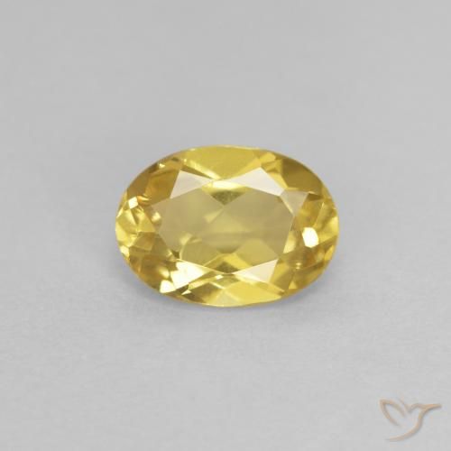 0.74ct Натуральный Светло-желтый Берилл, Овал, VVS-VS