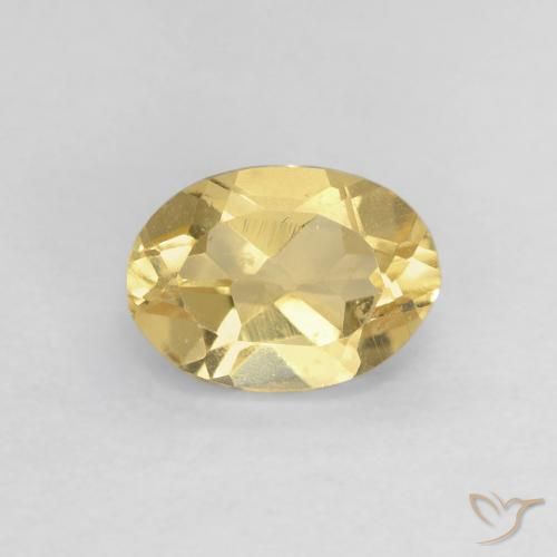 0.93ct Натуральный Средний желтый Берилл, Овал, VVS-VS