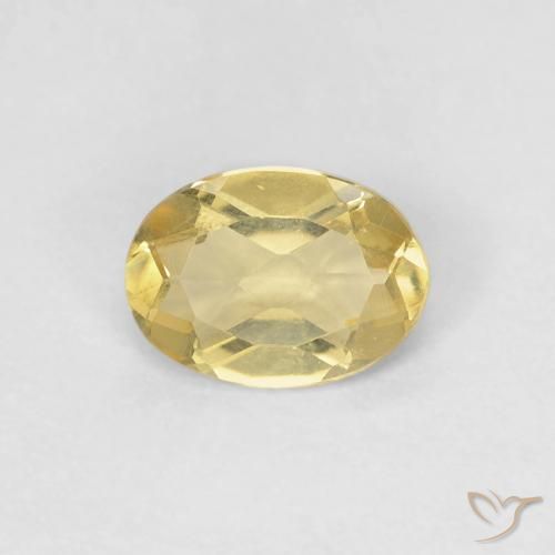0.66ct Натуральный Светлый дижонский желтый Берилл, Овал, VVS-VS