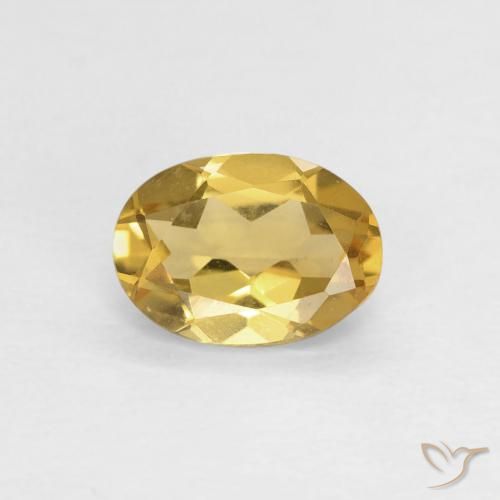 0.72ct Натуральный Средний желтый Берилл, Овал, Чистота VVS