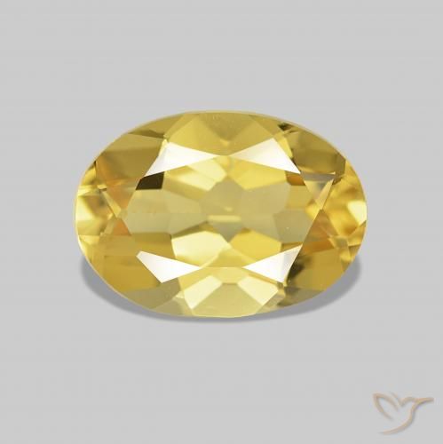 0.70ct Светло-желтый Берилл, Овал, VVS-VS