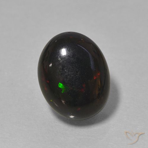 0.99ct Натуральный Многоцветный Черный опал, Овал, Непрозрачный