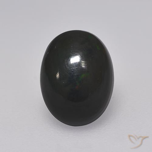 1.28ct Натуральный Многоцветный Черный опал, Овал, Непрозрачный