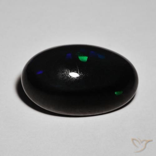 8.74ct Натуральный Многоцветный Черный опал, Овал, Непрозрачный