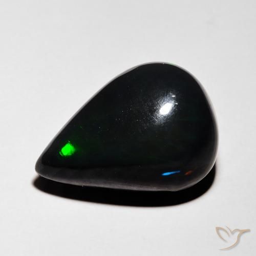 4.80ct Натуральный Многоцветный Черный опал, Форма груши, Полупрозрачный