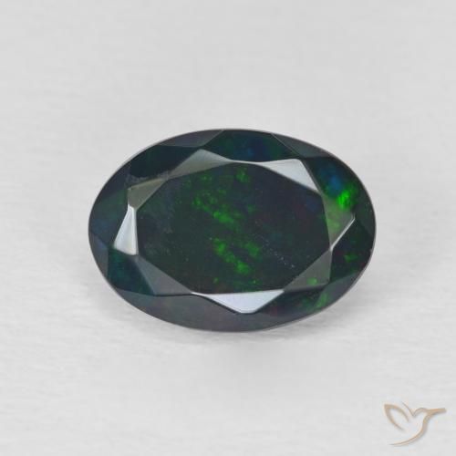 1.40ct Натуральный Многоцветный Черный опал, Овал, Полупрозрачный