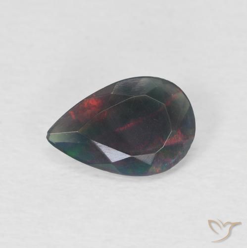 0.60ct Натуральный Многоцветный Черный опал, Форма груши, Полупрозрачный