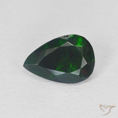 0.83ct Натуральный Многоцветный Черный опал, Форма груши, Полупрозрачный