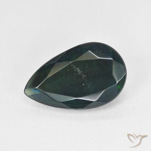 2.17ct Натуральный Многоцветный Черный опал, Форма груши, Полупрозрачный