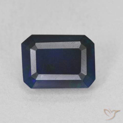 1.03ct Натуральный Многоцветный Черный опал, Октагон / Изумрудная Огранка, Полупрозрачный, Photo A