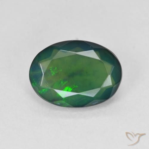 1.42ct Натуральный Многоцветный Черный опал, Овал, Полупрозрачный