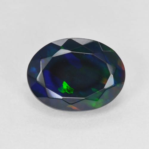 3.02ct Натуральный Многоцветный Черный опал, Овал, Полупрозрачный